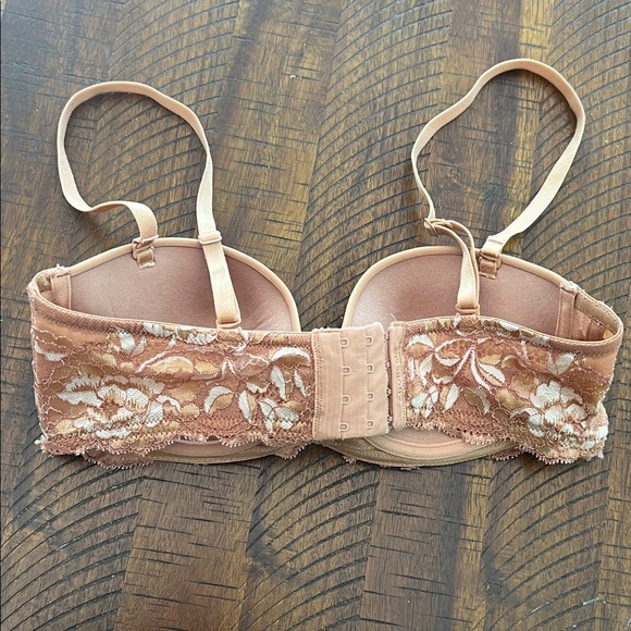 Like 🆕 ADORE ME Lyza Elegant Lace Trimmed Push-up Bra in beige, 34 B - Picture 3 of 10